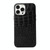 For iPhone 13 Pro Max Crocodile Top Layer Cowhide Leather Case (Black)