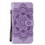 For Samsung Galaxy A22 4G Sun Mandala Embossing Pattern Horizontal Flip PU Leather Case with Holder & Card Slots & Wallet & Lanyard(Purple)