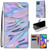 For Samsung Galaxy F62 / M62 Coloured Drawing Cross Texture Horizontal Flip PU Leather Case with Holder & Card Slots & Wallet & Lanyard(Fluorescent Water Texture)