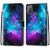 For Alcatel 3L 2021 Coloured Drawing Cross Texture Horizontal Flip PU Leather Case with Holder & Card Slots & Wallet & Lanyard(Purple Green Starry Sky)