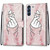 For Samsung Galaxy S21 FE Coloured Drawing Cross Texture Horizontal Flip PU Leather Case with Holder & Card Slots & Wallet & Lanyard(Pink Hands Heart)