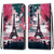 For Samsung Galaxy S21 FE Coloured Drawing Cross Texture Horizontal Flip PU Leather Case with Holder & Card Slots & Wallet & Lanyard(Pink Flower Tower Bridge)