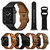 Double Hole Leather Watch Band For Apple Watch Series 7 41mm / 6 & SE & 5 & 4 40mm / 3 & 2 & 1 38mm(Black)