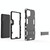For Samsung Galaxy F62 / M62 Shockproof PC + TPU Protective Case with Hidden Holder(Navy Blue)