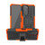 For Xiaomi Redmi K40 Tire Texture Shockproof TPU+PC Protective Case with Holder(Orange)