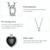S925 Sterling Silver Black Heart Women Nacklace Jewelry