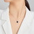S925 Sterling Silver Black Heart Women Nacklace Jewelry