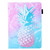 For iPad 10.2 2021 / 2020 / 2019 Coloured Drawing Pattern Horizontal Flip Leather Case with Holder & Card Slots & Photo Frame(Blue Pink Pineapple)