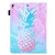 For iPad 10.2 2021 / 2020 / 2019 Coloured Drawing Pattern Horizontal Flip Leather Case with Holder & Card Slots & Photo Frame(Blue Pink Pineapple)