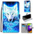 For Samsung Galaxy A52 5G / 4G Coloured Drawing Cross Texture Horizontal Flip PU Leather Case with Holder & Card Slots & Wallet & Lanyard(Dick Rose Wolf)