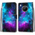 For Huawei Y9a Coloured Drawing Cross Texture Horizontal Flip PU Leather Case with Holder & Card Slots & Wallet & Lanyard(Purple Green Starry Sky)