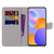 For Huawei Y9a Coloured Drawing Cross Texture Horizontal Flip PU Leather Case with Holder & Card Slots & Wallet & Lanyard(Purple Green Starry Sky)