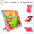 For iPad 10.2 2021 / 2020 / 2019 Contrast Color Shockproof Robot Silicone + PC Case with Wristband Holder(Camouflage + Rose Red)