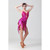 Sling Sequin Deep V Latin Dance Dress Competition Performance Costume (Color:Green Size:Free Size)