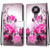 For Nokia 3.4 Coloured Drawing Cross Texture Horizontal Flip PU Leather Case with Holder & Card Slots & Wallet & Lanyard(Wild Rose)