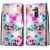 For Huawei Mate 20 Lite / Maimang 7 Coloured Drawing Cross Texture Horizontal Flip PU Leather Case with Holder & Card Slots & Wallet & Lanyard(Gradient Colorful Flower)