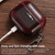 Oil Wax Leather Texture Earphone Protective Case with Hang Buckle For AirPods 1 / 2(Red)