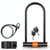 WEST BIKING Bicycle Carbon Steel Anti-Shear Anti-Theft U-Lock, Specification: Lock+Cable