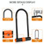 WEST BIKING Bicycle Carbon Steel Anti-Shear Anti-Theft U-Lock, Specification: Lock+Cable