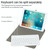 Universal Detachable Bluetooth Keyboard + Leather Tablet Case without Touchpad for iPad 9-10 inch, Specification:White Keyboard(Pink)