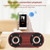 Q8 Bluetooth 4.2 Classic Wooden Double Horns Bluetooth Speaker(Walnut Texture)