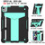 For iPad Air 2022 / 2020 10.9 / iPad Pro 11 T-shaped Bracket Contrast Color Shockproof PC + Silicone Protective Case(Black+Mint Geen)