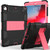 Shockproof Two-color Silicone Protection Shell for iPad 9.7(2018) & 9.7(2017) & Air 2, with Holder(Black+Red)