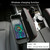 Universal Car Wireless Qi Standard Charger PU Leather Wrapped Armrest Box Cushion Car Armrest Box Mat with Storage Box (Black White)