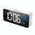 Bedside Alarm Clock Sound Control Mirror LED Music Clock (White)