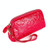 2026 Multifunctional Litchi Texture Women Large Capacity Hand Wallet Shell bag with Card Slots(Rose Red)
