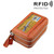 Genuine Cowhide Leather Dual Layer Solid Color Zipper Card Holder Wallet RFID Blocking Coin Purse Card Bag Protective Case with 11 Card Slots & Coin Position, Size: 11*7.5*4.5cm(Brown)