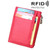 Cowhide Leather Solid Color Zipper Card Holder Wallet RFID Blocking Coin Purse Card Bag Protect Case, Size: 11*8*1.5cm (Magenta)