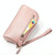 2025 Multifunctional Litchi Texture Women Large Capacity Hand Wallet Shell bag with Card Slots(Light Pink)