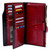 8236 Antimagnetic RFID Multi-function Oil Wax Leather Lady Wallet Large-capacity Purse (Red)