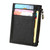 Cowhide Leather Solid Color Zipper Card Holder Wallet RFID Blocking Coin Purse Card Bag Protect Case, Size: 11*8*1.5cm (Black)