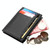 Cowhide Leather Solid Color Zipper Card Holder Wallet RFID Blocking Coin Purse Card Bag Protect Case, Size: 11*8*1.5cm (Black)