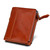 Genuine Cowhide Leather Crazy Horse Texture Dual Zipper Short Style Card Holder Wallet RFID Blocking Card Bag Protect Case for Men, Size: 12.1*9.4*2.7cm(Orange)