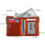 Genuine Cowhide Leather Crazy Horse Texture Dual Zipper Short Style Card Holder Wallet RFID Blocking Card Bag Protect Case for Men, Size: 12.1*9.4*2.7cm(Orange)