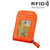 Genuine Cowhide Leather Solid Color Zipper Vertical Card Holder Wallet RFID Blocking Card Bag Protect Case with 12 Card Slots, Size: 11.5*7.5cm(Orange)