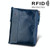 Genuine Cowhide Leather Crazy Horse Texture Dual Zipper Short Style Card Holder Wallet RFID Blocking Card Bag Protect Case for Men, Size: 12.1*9.4*2.7cm(Blue)