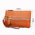 2001 Horizontal Square Litchi Texture Wallet Clutch Bag for Ladies, with Detachable Hand Strap & 6 Key Rings(Orange)