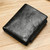 TP-191 Oil Wax Leather Multi-functional RFID Three-fold Wallet(Black)
