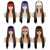 Color Bleaching And Dyeing Double Sideburns With Bangs Long Straight Hip-Hop Wig(Coffee Bleaching Black)