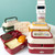 Cute Rabbit Double Layer Plastic Lunch Box Large Capacity Portable Lunch Box, Style: Large Yellow