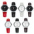 YAZOLE 281 Dual Digital Dial Simple Retro Business Couple Quartz Watch(Small White Tray Black Belt)