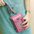 Multifunctional Touch Screen Hanging Neck Ostrich Pattern Mobile Phone Bag Women One-Shoulder Messenger Mini Coin Purse(Brown)