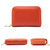 1626 Short RFID Anti-Theft Brush Multiple Card-Binding Card Package Ladies Cowhide Zipper Wallet(Orange)