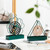 2 PCS Simple Hangable Wrought Iron Mosquito Coil Holder Portable Fireproof Mosquito Coil Tray Incense Burner Ornaments Triangle ( Ink Green)