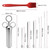 Stainless Steel Seasoning Steak Syringe Turkey Needle Set With Cleaning Silicone Brush(Red)