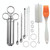 Stainless Steel Spice Syringe Barbecue Tool Turkey Needle Set(White Orange)